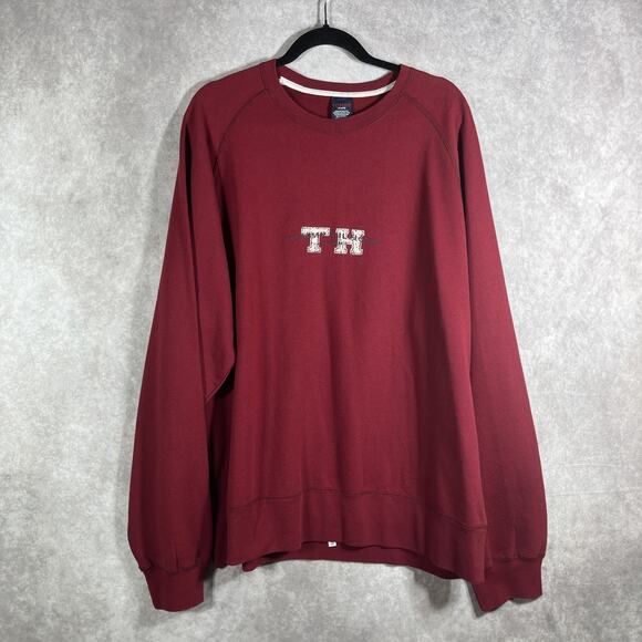 Vintage Tommy Hilfiger Jeans Sweatshirt Mens XXL Red Crewneck Y2K Streetwear 90s - Picture 1 of 8